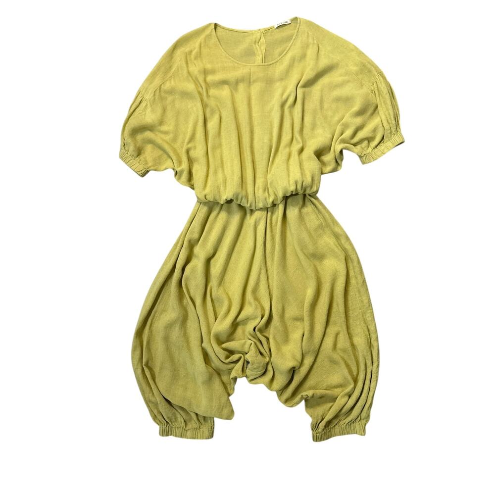 Black Crane Xiao Linen Jumpsuit XS Oversized Slouchy Drop Crotch Harem Casual - Picture 5 of 11